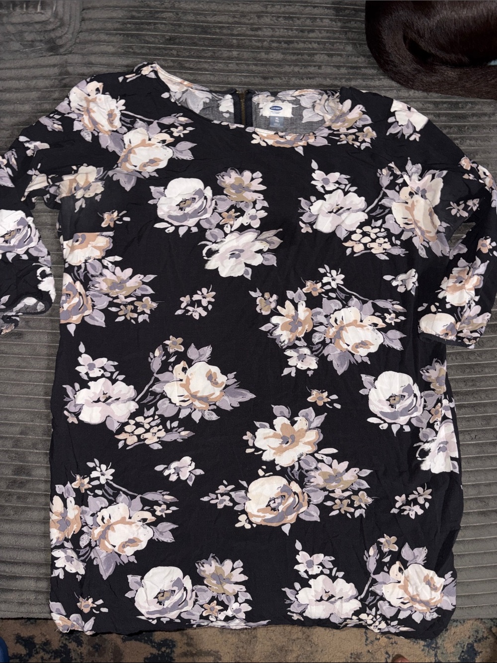 Old Navy Black Floral Midi Dress